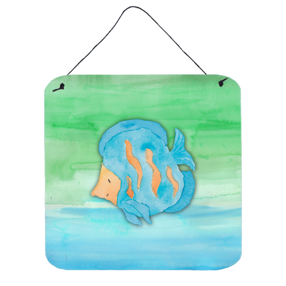 """"Impresi N En Metal Con Acuarela De Peces Azules De Caroline's Treasures, 6"" X 6"" Multicolor""""-image