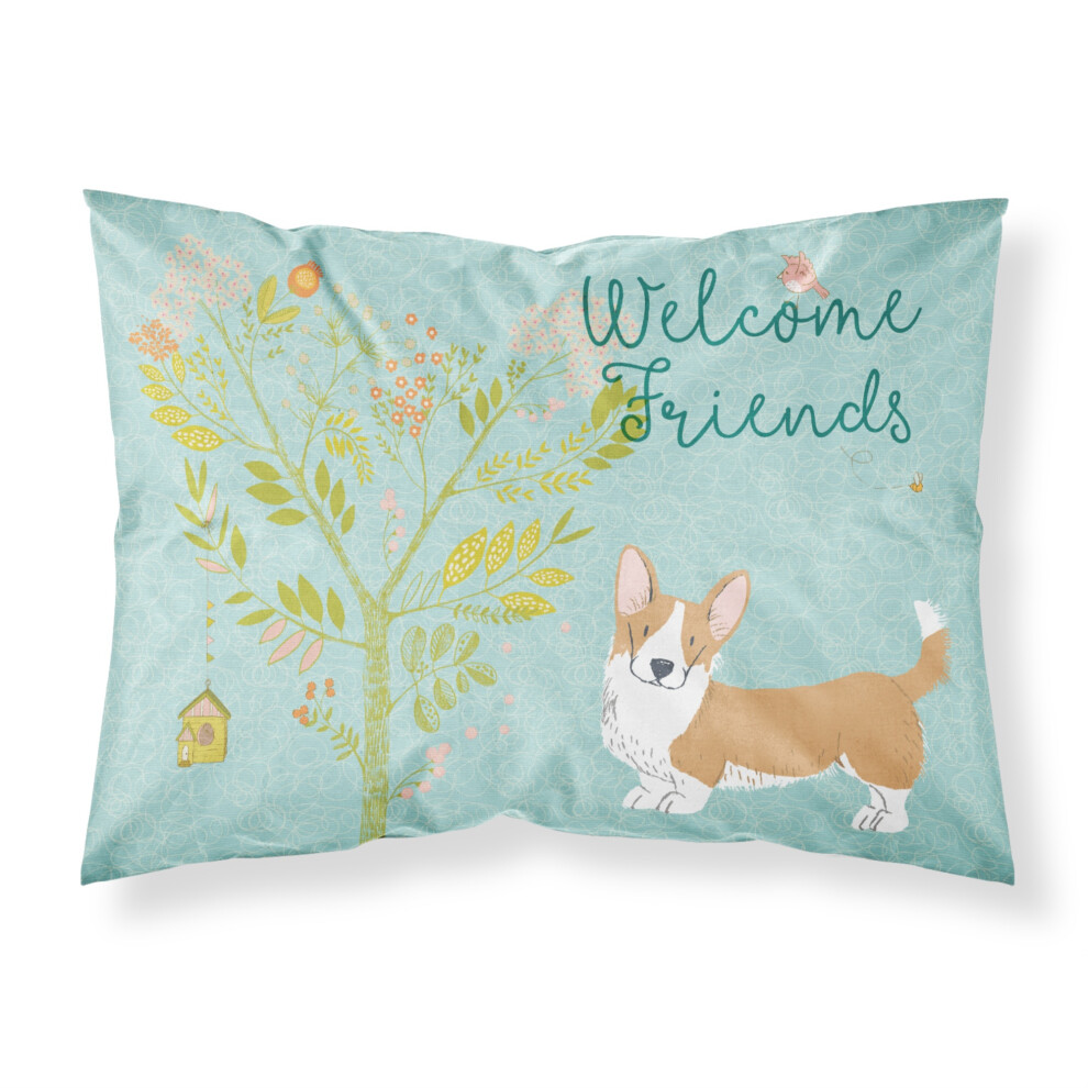 ""Les tr   sors de Caroline Bienvenue Amis Welsh Cardigan Corgi Tricolor Taie d'oreiller Standard""