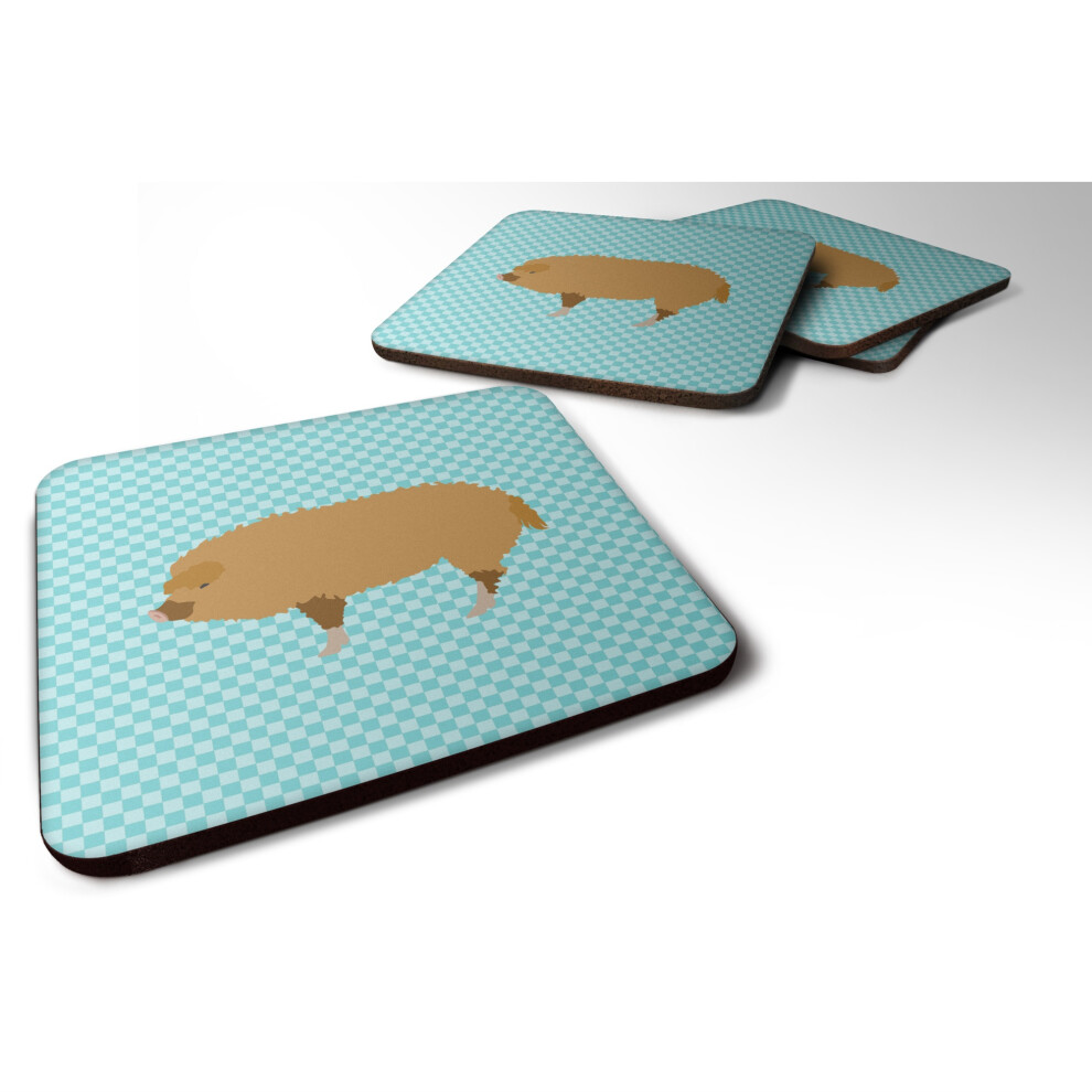 ""Caroline's Treasures Sous-Verres D Coratifs En Forme De Cochon Mangalica Hongrois Carreaux Bleus 3,5""-image
