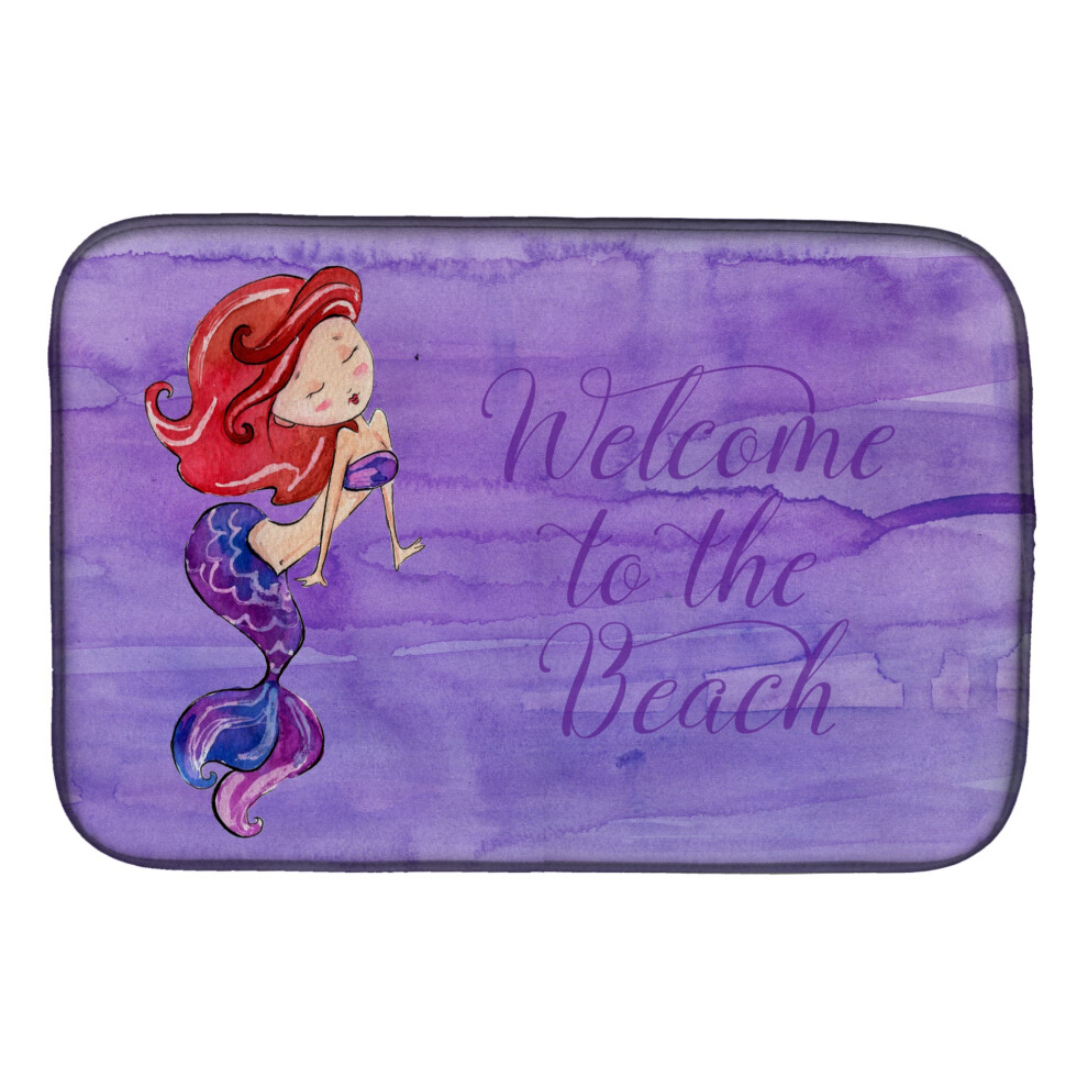 Tapis D' Gouttoir Vaisselle Violet Caroline's Treasures Mermaid Welcome 14"""""""" X 21"""""""" Multicolore-image