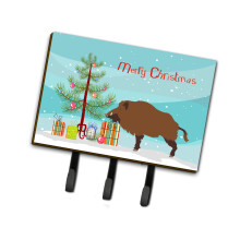""Caroline's Treasures Wild Boar Pig Christmas Wall Hook  Triple  Multicolor""