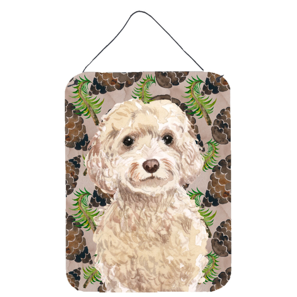 """"Caroline's Treasures Champagne Cockapoo Pine Cones Stampa Su Metallo 16"""""""" X 12"""""""" Multicolore""""-image