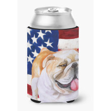 """" Caroline's Treasures English Bulldog Patriotic Decorative Can Hugger multicolor """"