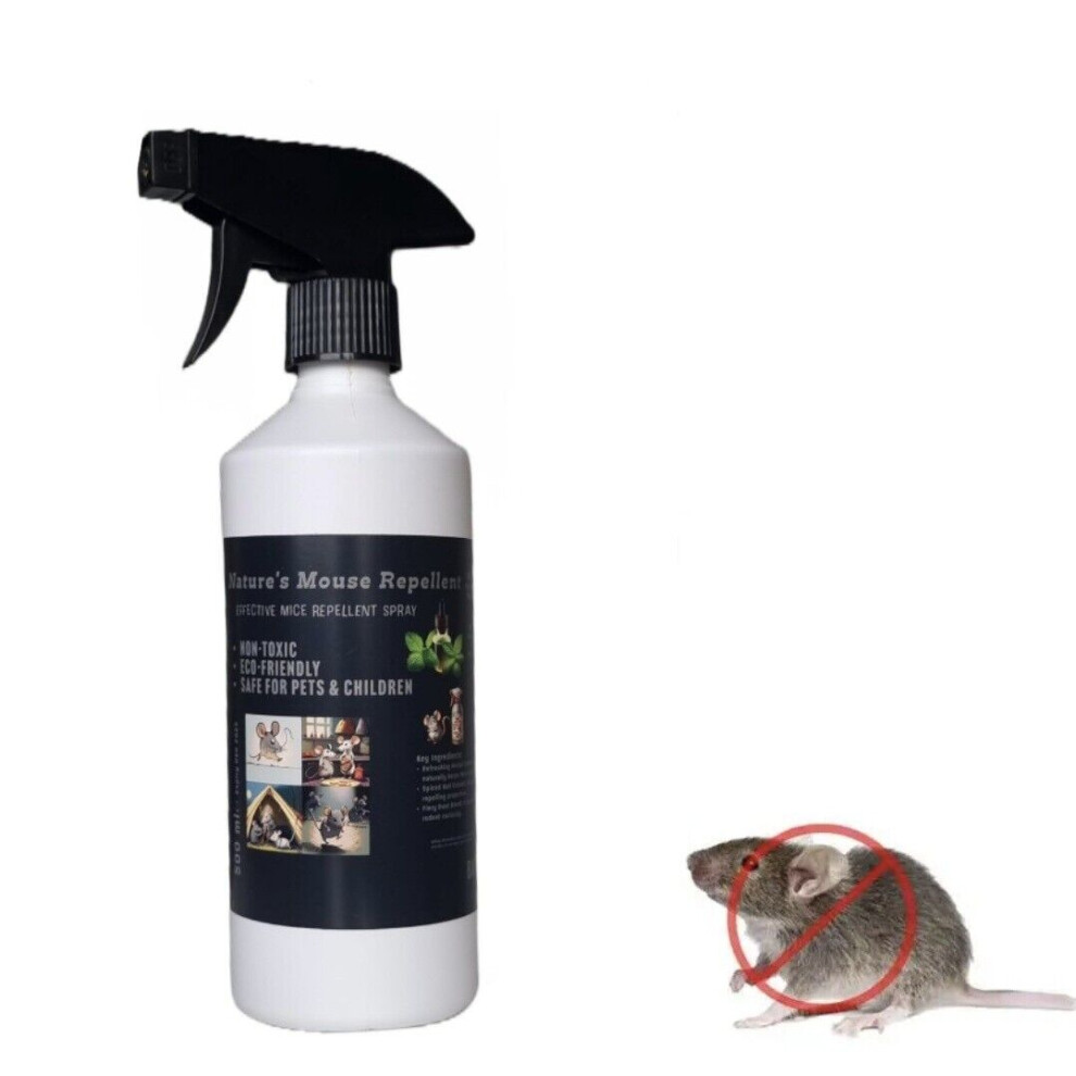 500ml Natural Rat & Mouse Repellent Spray - Safe Indoor & Outdoor Use