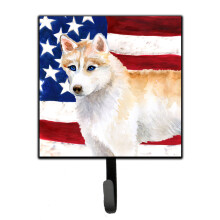 ""Caroline's Treasures Siberian Husky Patriotic Wall Hook  Small  Multicolor""