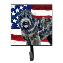 ""Caroline's Treasures Black Russian Terrier Patriotic Wall Hook  Small  Multicolor""