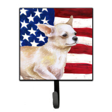 ""Caroline's Treasures Chihuahua Leg up Patriotic Wall Hook  Small  Multicolor""