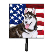 ""Caroline's Treasures Siberian Husky #2 Patriotic Wall Hook  Small  Multicolor""