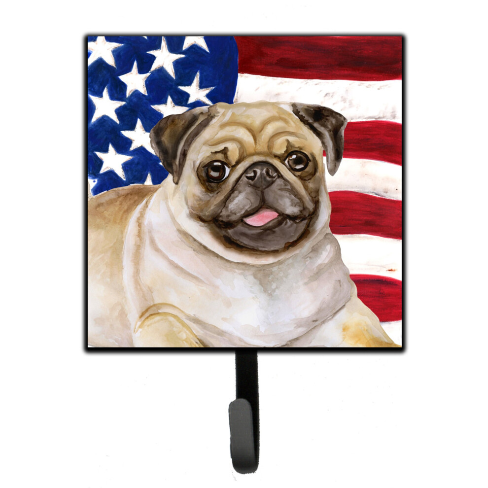 """"Caroline's Treasures Fawn Pug Patriotic Wandhaak Klein Veelkleurig""""-image