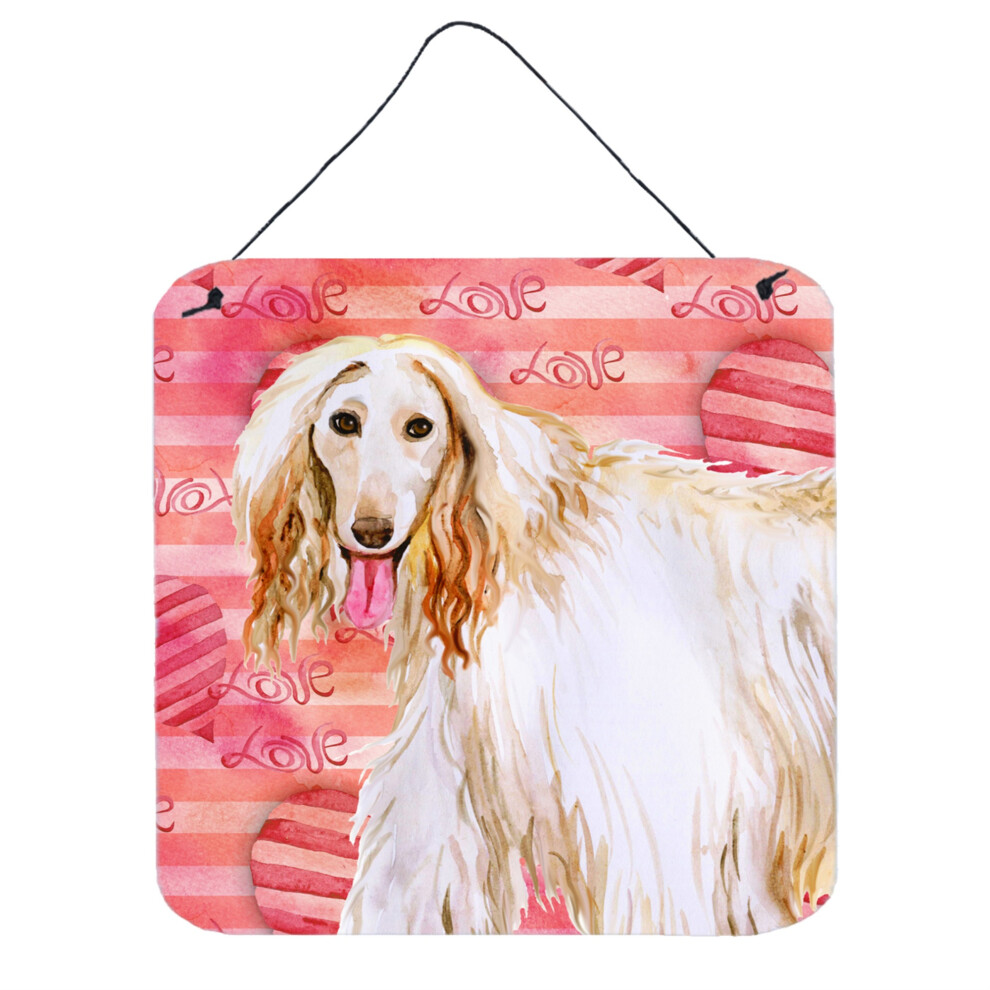 ""Caroline's Treasures Impression Sur M Tal L Vrier Afghan 6H X 6L L'amour Est Un Chien""-image