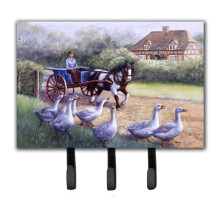 ""Caroline's Treasures Geese Crossing before the Horse Leash or Key Holder BDBA0351TH68  Triple""