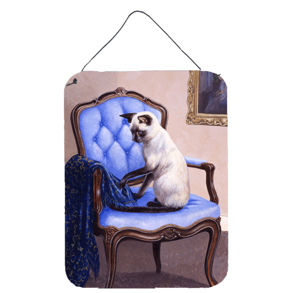 """"Caroline's Treasures On The Chair Siamese Cat Stampe Da Appendere Alla Parete O Alla Porta BDBA0273DS1216 16HX12W Multicolore""""-image