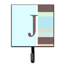""Caroline's Treasures CJ1003-JSH4 Letter J Initial Monogram-Blue Stripes Leash Holder or Key Hook  Small  Multicolor""