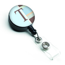 """" Caroline's Comorsures Letter t Monogram Blue Dru retractabile Reel Reel Multicolor (CJ1003-TBR) """"