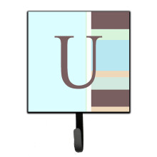 ""Caroline's Treasures CJ1003-USH4 Letter U Initial Monogram-Blue Stripes Leash Holder or Key Hook  Small  Multicolor""