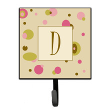 ""Caroline's Treasures CJ1004-DSH4 Letter D Initial Monogram-Tan Dots Leash Holder or Key Hook  Small  Multicolor""