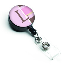 """" Caroline's Comorsures Letter L Monogram Ini?ial Dungile roz RETACTABLE THE MULTICOLOR (CJ1005-LBR) """"