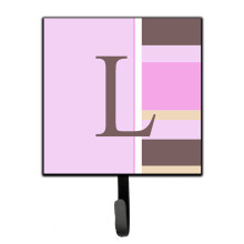 ""Caroline's Treasures CJ1005-LSH4 Letter L Initial Monogram-Pink Stripes Leash Holder or Key Hook  Small  Multicolor""