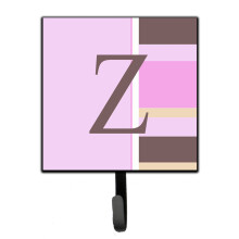 ""Caroline's Treasures CJ1005-ZSH4 Letter Z Initial Monogram-Pink Stripes Leash Holder or Key Hook  Small  Multicolor""