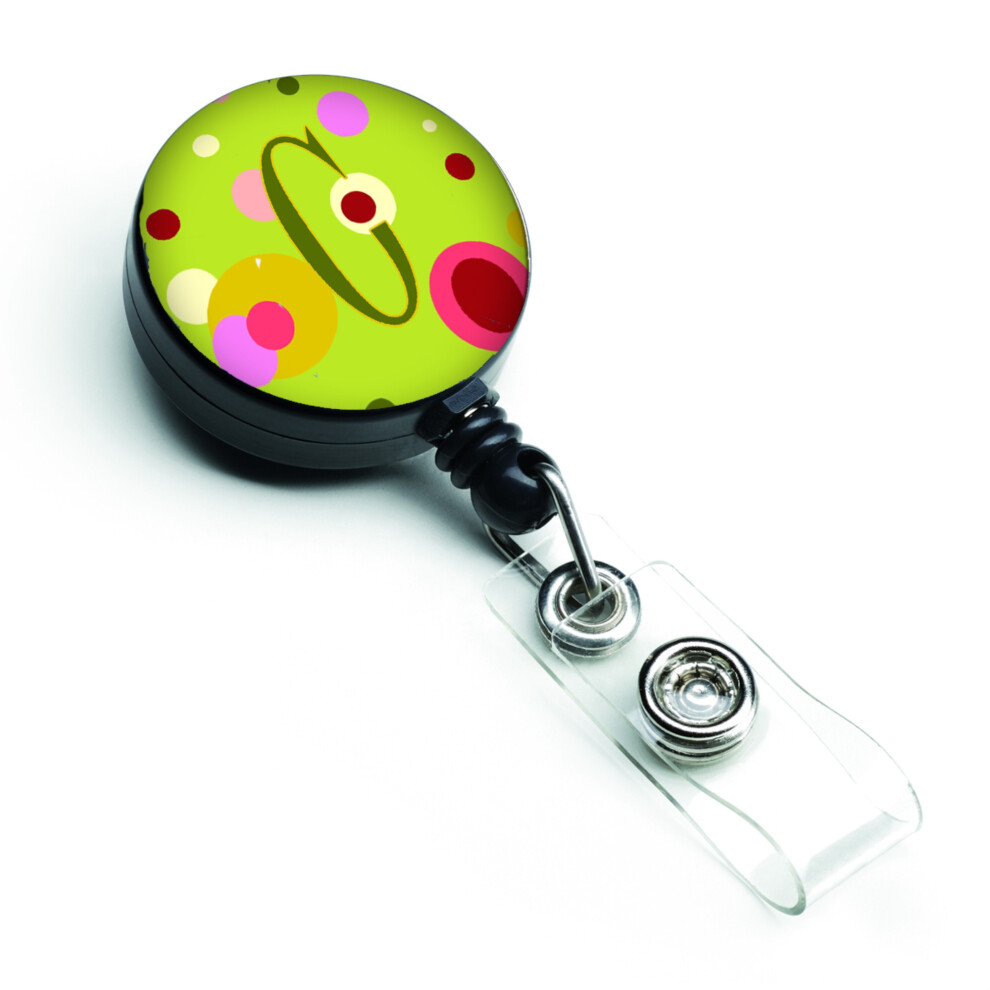 ""Caroline's Treasures Porte-Badge R Tractable Avec Monogramme Lettre C Vert Citron Multicolore (CJ1010-CBR)""-image