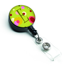 """" Caroline's Comorsures Letter e Monogram Lime Green Green Insigna retractabila multicolor (CJ1010-EBR) """"