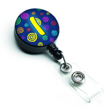 """" Caroline's Treasures Letter I Monogram Ini?ial Blue Swirls Insigna Retractabila Reel Multicolor (CJ1011-IBR) """"