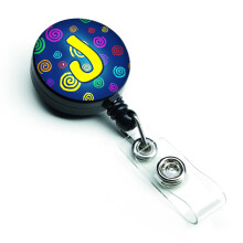 """" Caroline's Comorsures Letter J Ini?ial Monograma Blue Swirls Insigna retractabila multicolor (CJ1011-JBR) """"