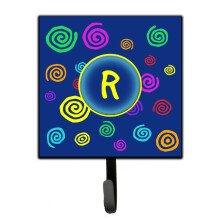""Caroline's Treasures CJ1011-RSH4 Letter R Initial Monogram-Blue Swirls Leash Holder or Key Hook  Small  Multicolor""