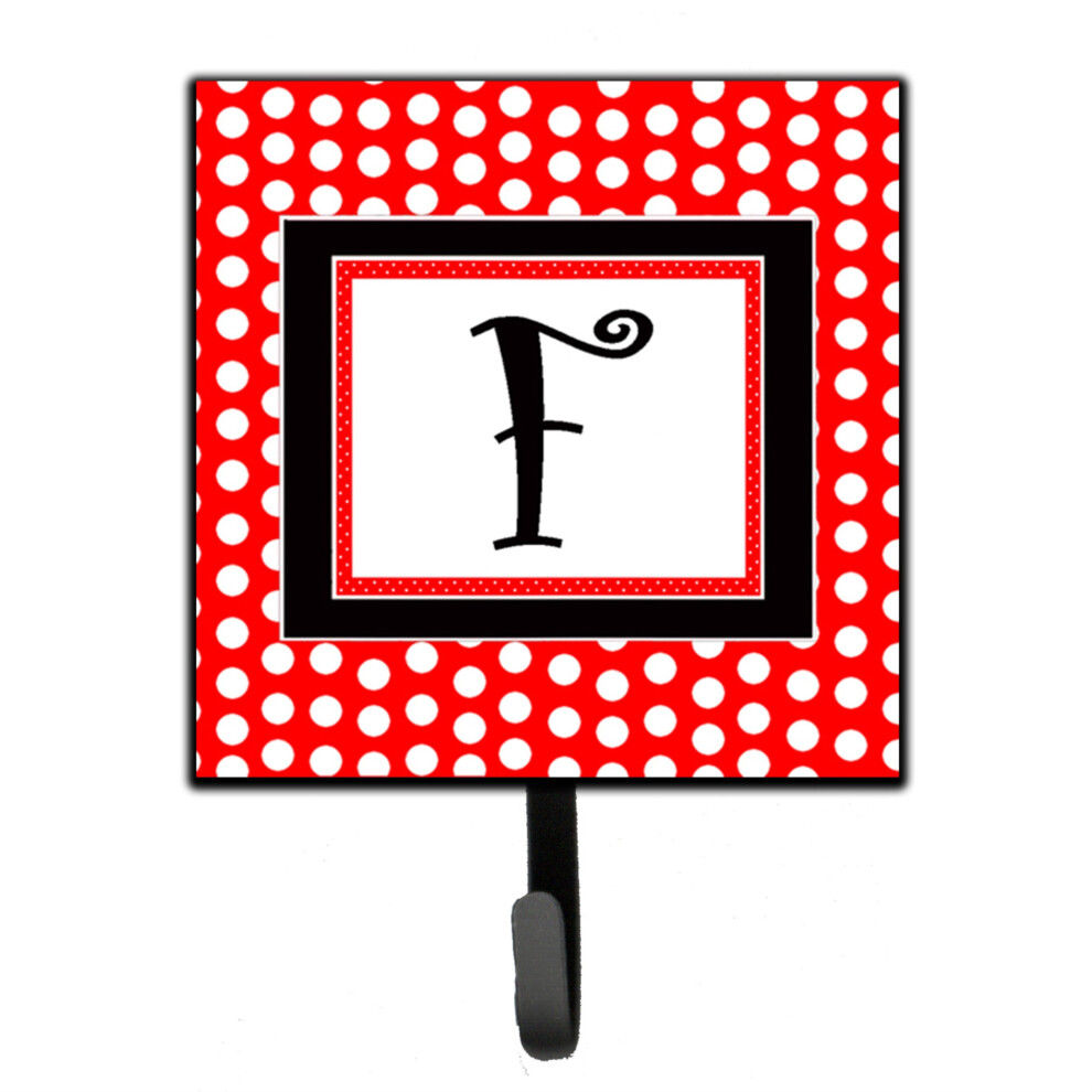 Porte-Cl S Ou Porte-Cl S Caroline's Treasures CJ1012-FSH4, Initiale F, Monogramme, Pois Rouges Et Noirs, Petit Format, Multicolore-image