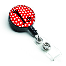 """" Caroline's Comorsures Letter L Monogram Black Polka Dots Insigna retractabila multicolor (CJ1012-lbr) """"