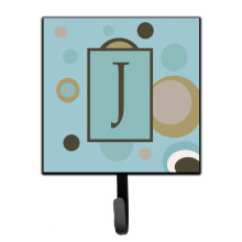 ""Caroline's Treasures CJ1013-JSH4 Letter J Initial Monogram-Blue Dots Leash Holder or Key Hook  Small  Multicolor""
