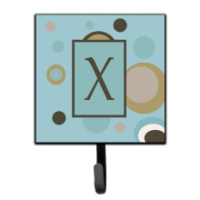 ""Caroline's Treasures CJ1013-XSH4 Letter X Initial Monogram-Blue Dots Leash Holder or Key Hook  Small  Multicolor""