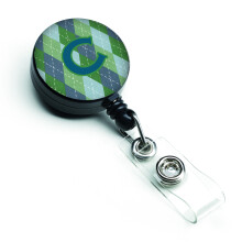 """" Comorile lui Caroline Monograma ini?iala C Blue Argoyle Retractable Badge Reel Multicolor (CJ1020-CBR) """"