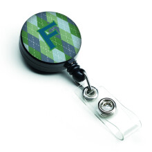 """" Comorile Carolinei Monograma ini?iala F Blue Argoyle Retractable Insigna Reel Multicolor (CJ1020-FBR) """"