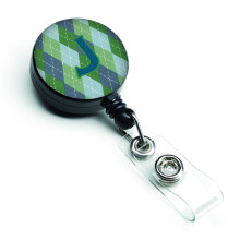 """" Caroline's Treasures Monogram Ini?ial J Blue Argoyle Retractable Badge Reel Multicolor (CJ1020-JBR) """"