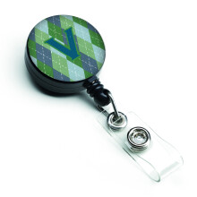 """" Comorile lui Caroline Ini?ial V Monograma Blue Argoyle Retractable Badge Reel Multicolor (CJ1020-VBR) """"