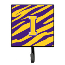""Caroline's Treasures CJ1022-ISH4 Tiger Stripe-Purple Gold Leash Holder or Key Hook Initial I  Small  Multicolor""