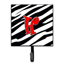 ""Caroline's Treasures CJ1024-HSH4 Letter H Initial Monogram-Zebra Red Leash Holder or Key Hook  Small  Multicolor""