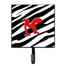 ""Caroline's Treasures CJ1024-MSH4 Letter M Initial Monogram-Zebra Red Leash Holder or Key Hook  Small  Multicolor""