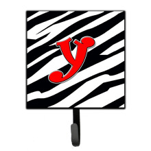 ""Caroline's Treasures CJ1024-YSH4 Letter Y Initial Monogram-Zebra Red Leash Holder or Key Hook  Small  Multicolor""