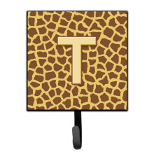 ""Caroline's Treasures Letter T Initial Monogram-Giraffe Leash Holder or Key hooks  Small  Multicolor""