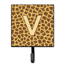 ""Caroline's Treasures CJ1025-VSH4 Letter V Initial Monogram-Giraffe Leash Holder or Key Hook  Small  Multicolor""