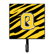 ""Caroline's Treasures CJ1026-QSH4 Letter Q Initial Monogram-Tiger Stripe-Black Gold Leash Holder or Key Hook  Small  Multicolor""