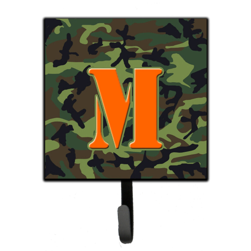 Caroline's Treasures CJ1030-MSH4 Monograma Inicial De La Letra M - Verde Camuflaje - Gancho Para Correa O Llavero Peque O Multicolor-image