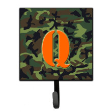 ""Caroline's Treasures CJ1030-QSH4 Letter Q Initial Monogram-Camo Green Leash Holder or Key Hook  Small  Multicolor""