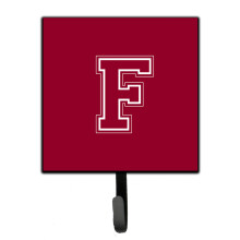 ""Caroline's Treasures CJ1032-FSH4 Letter F Initial Monogram-Maroon and White Leash Holder or Key Hook  Small  Multicolor""
