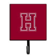 ""Caroline's Treasures CJ1032-HSH4 Letter H Initial Monogram-Maroon and White Leash Holder or Key Hook  Small  Multicolor""