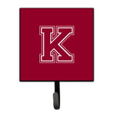""Caroline's Treasures CJ1032-KSH4 Letter K Initial Monogram-Maroon and White Leash Holder or Key Hook  Small  Multicolor""