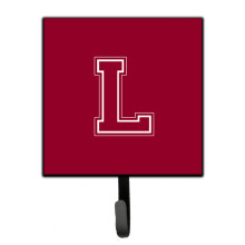 ""Caroline's Treasures CJ1032-LSH4 Letter L Initial Monogram-Maroon and White Leash Holder or Key Hook  Small  Multicolor""