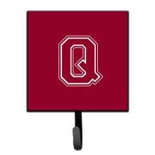 ""Caroline's Treasures CJ1032-QSH4 Letter Q Initial Monogram-Maroon and White Leash Holder or Key Hook  Small  Multicolor""